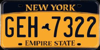 NY license plate GEH7322