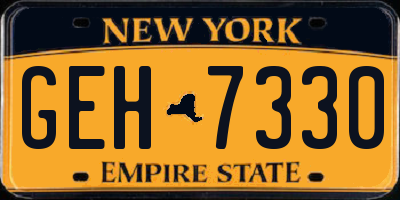 NY license plate GEH7330
