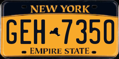 NY license plate GEH7350