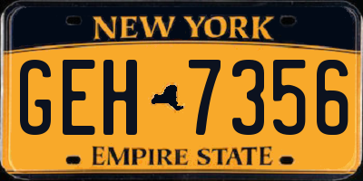 NY license plate GEH7356