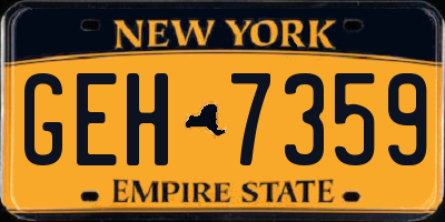 NY license plate GEH7359