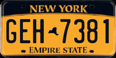 NY license plate GEH7381