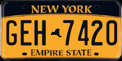NY license plate GEH7420