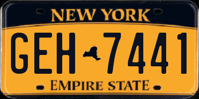 NY license plate GEH7441