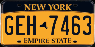 NY license plate GEH7463