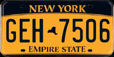 NY license plate GEH7506