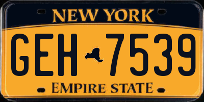 NY license plate GEH7539