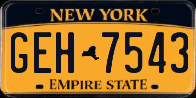 NY license plate GEH7543