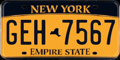 NY license plate GEH7567
