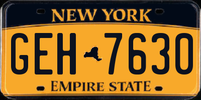 NY license plate GEH7630