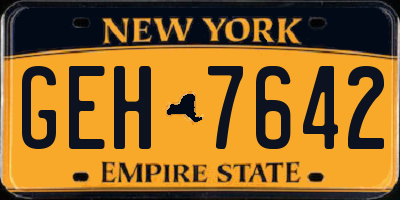 NY license plate GEH7642