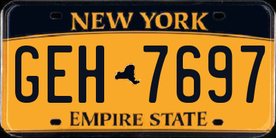 NY license plate GEH7697