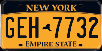 NY license plate GEH7732