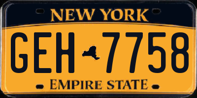 NY license plate GEH7758