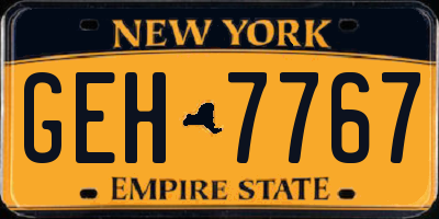 NY license plate GEH7767