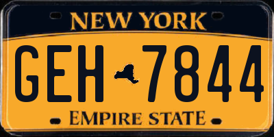 NY license plate GEH7844