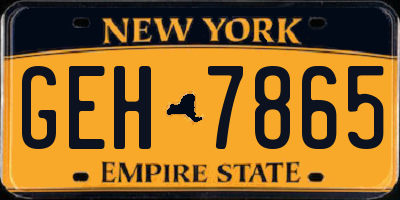 NY license plate GEH7865