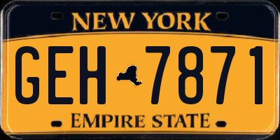 NY license plate GEH7871