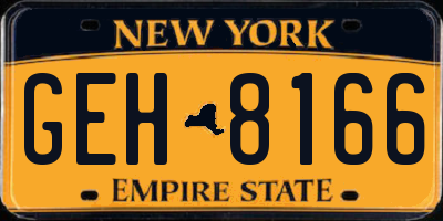 NY license plate GEH8166