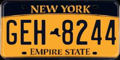 NY license plate GEH8244