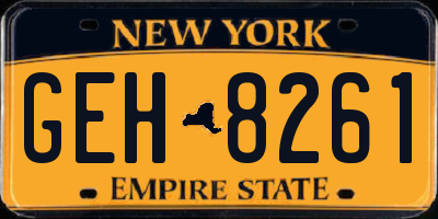 NY license plate GEH8261
