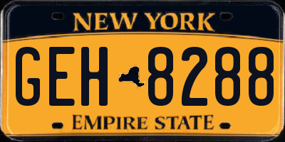 NY license plate GEH8288