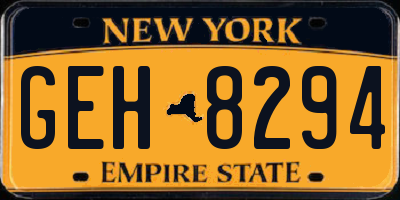 NY license plate GEH8294