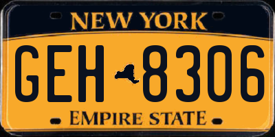 NY license plate GEH8306