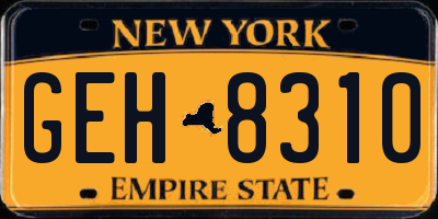 NY license plate GEH8310
