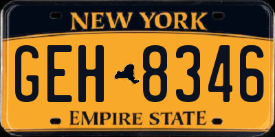 NY license plate GEH8346