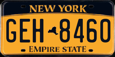 NY license plate GEH8460