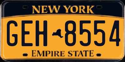 NY license plate GEH8554
