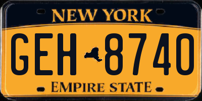 NY license plate GEH8740