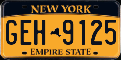 NY license plate GEH9125