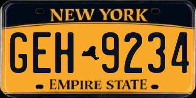 NY license plate GEH9234