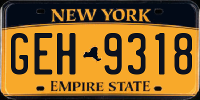 NY license plate GEH9318