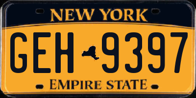 NY license plate GEH9397