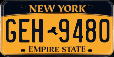 NY license plate GEH9480