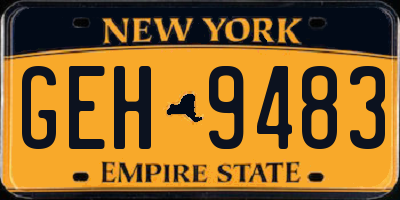 NY license plate GEH9483