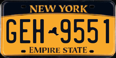 NY license plate GEH9551