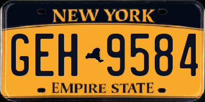 NY license plate GEH9584
