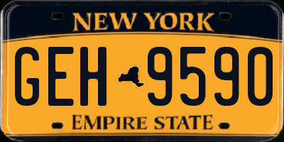 NY license plate GEH9590