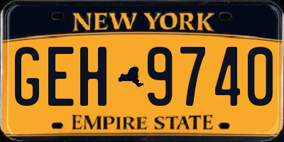 NY license plate GEH9740