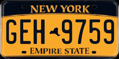 NY license plate GEH9759