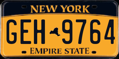 NY license plate GEH9764