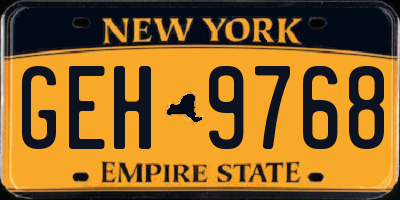 NY license plate GEH9768