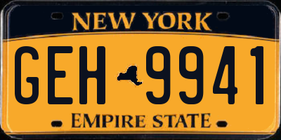 NY license plate GEH9941