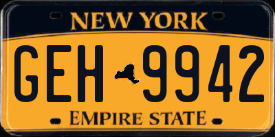 NY license plate GEH9942