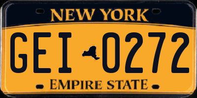 NY license plate GEI0272