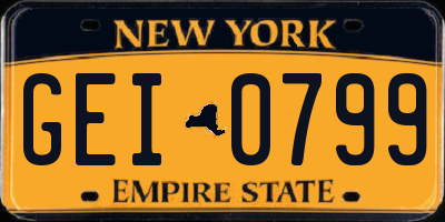 NY license plate GEI0799